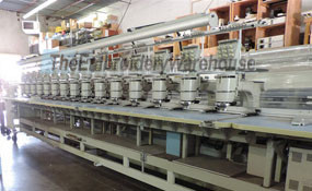 ID# 1283 1995 Barudan BENSME YN 15T  Multi-head commercial embroidery machine http://www.TheEmbroideryWarehouse.com